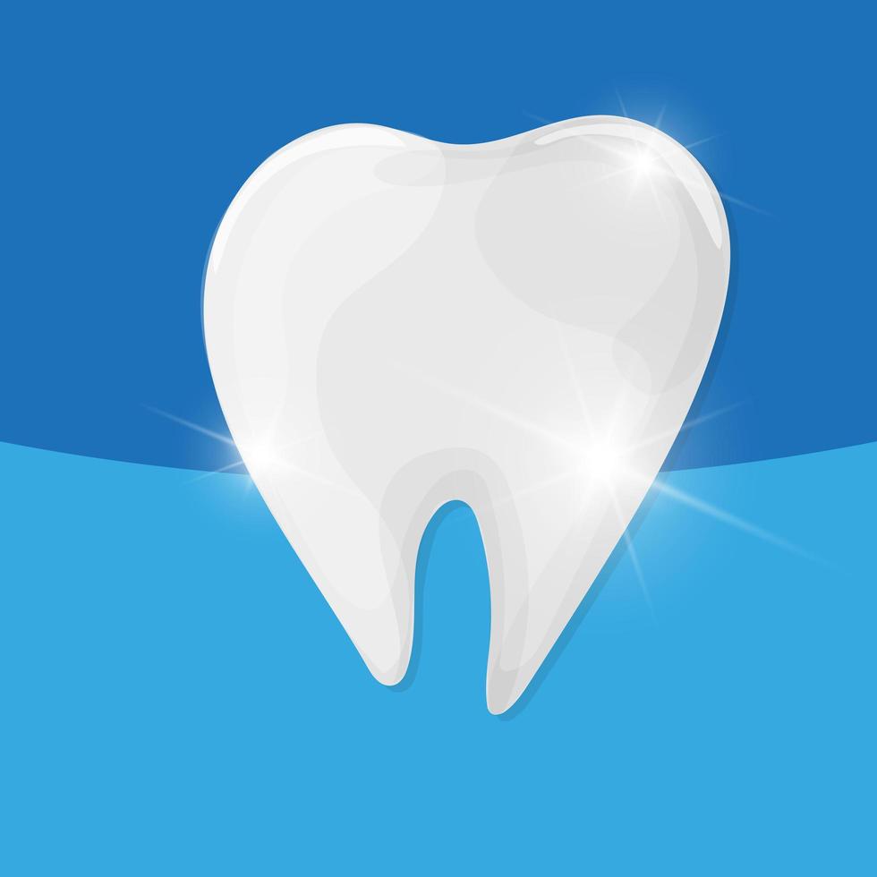 Healthy tooth on blue background. vector