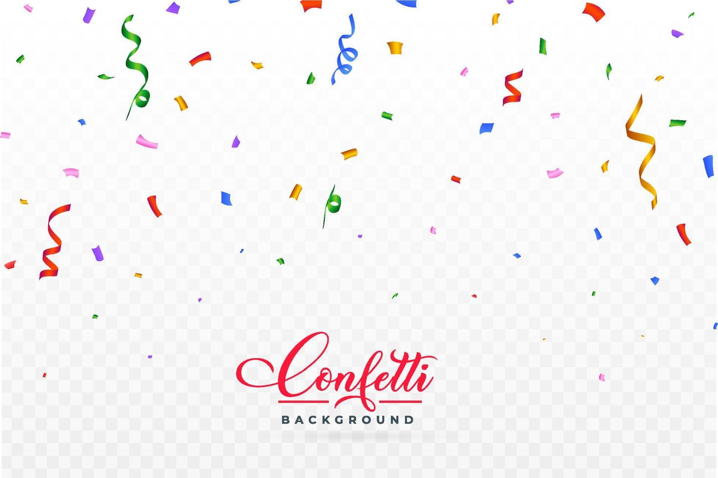 Confetti vector illustration for the carnival background. Multicolor party tinsel and confetti falling. Colorful confetti isolated on transparent background. Festival elements. Birthday celebration.