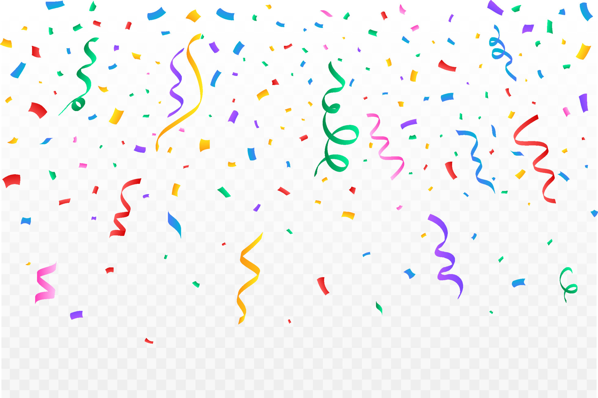 Confetti vector for the carnival background. Multicolor party ribbon