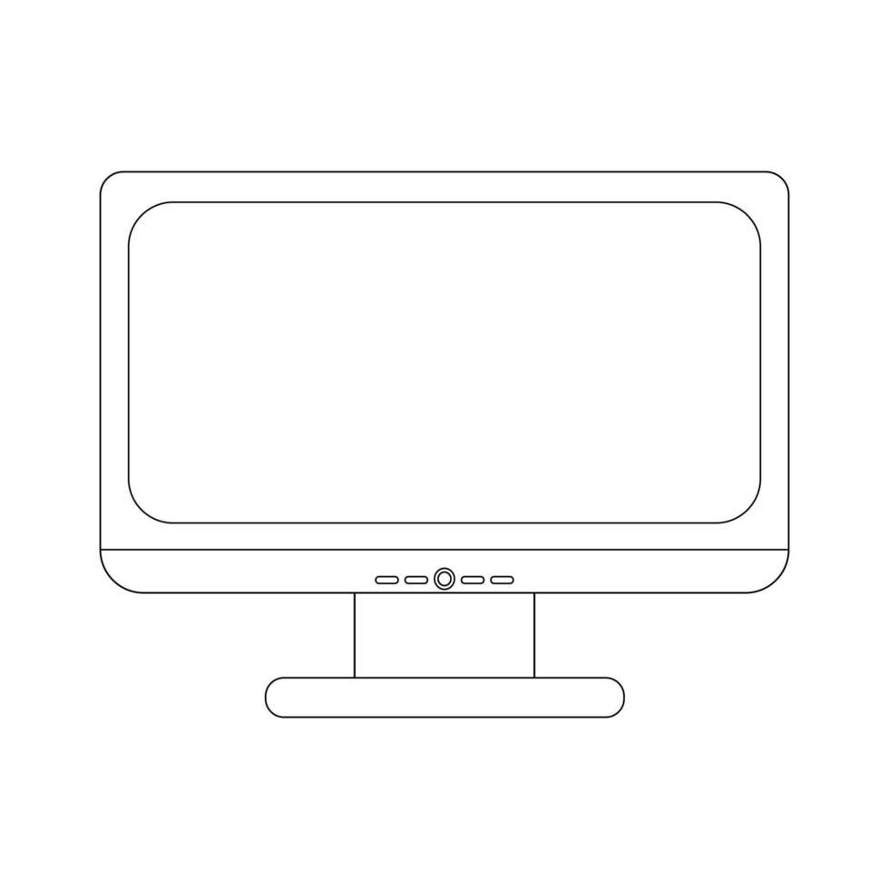 Computer monitor icon. Flat PC illustration vector