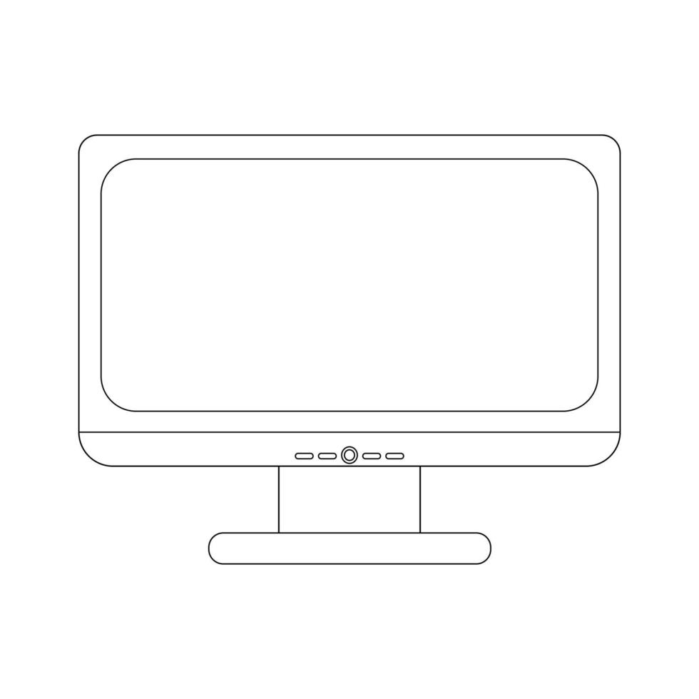 icono de monitor de computadora. ilustración de pc plana vector