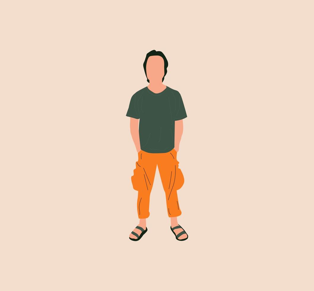 vector illustration of a male model posing ready to be photographed. flat illustration