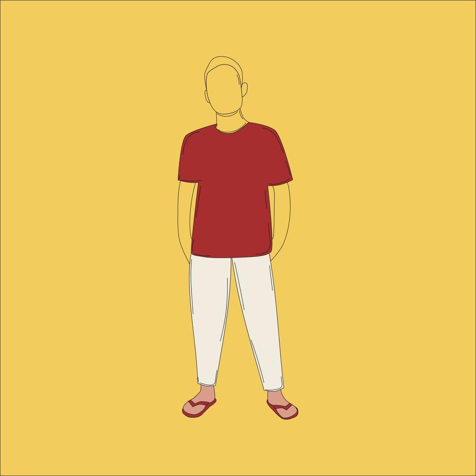 vector illustration of a male model posing ready to be photographed. flat illustration