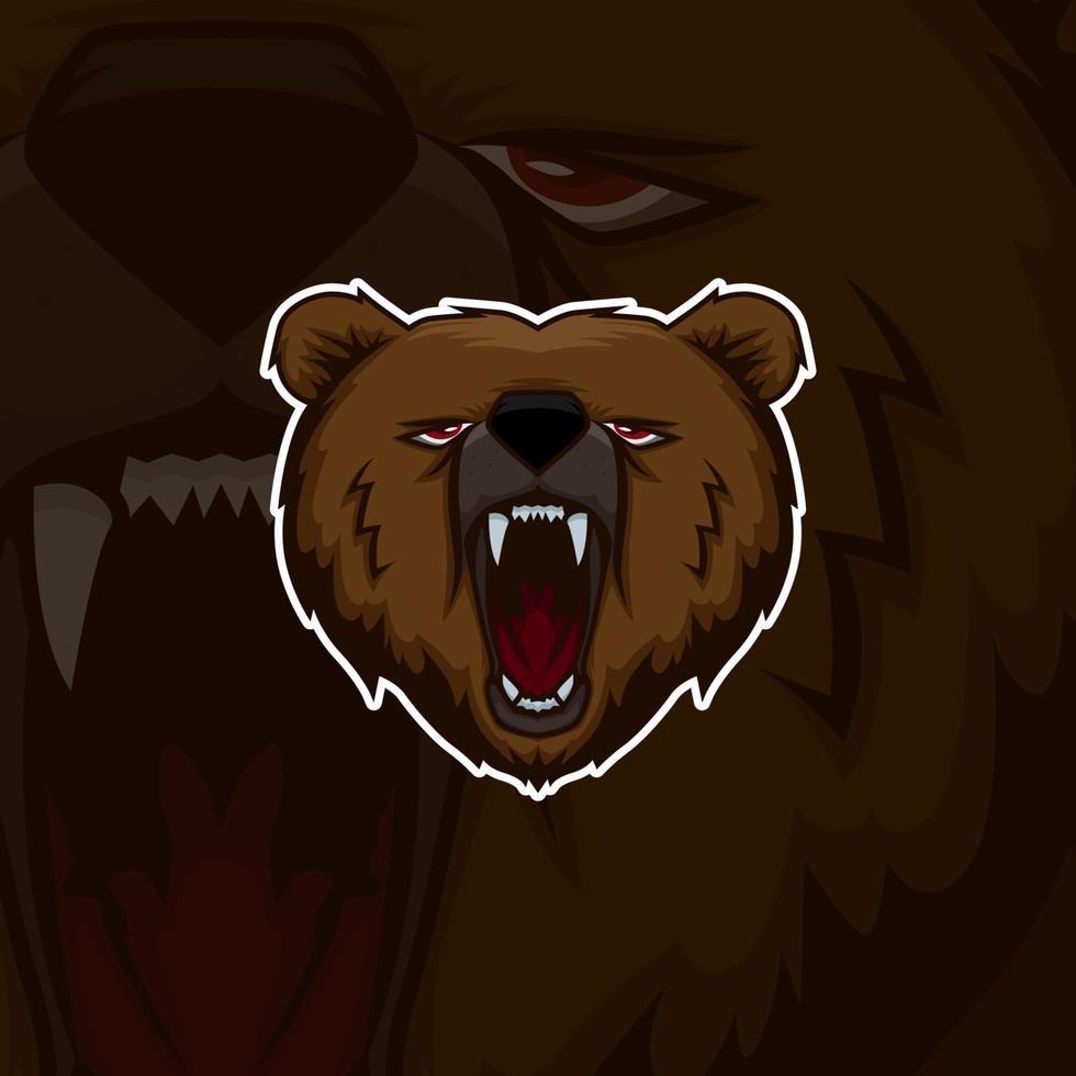 Angry Bear E-Sport Logo Vector Mobile Gaming Team