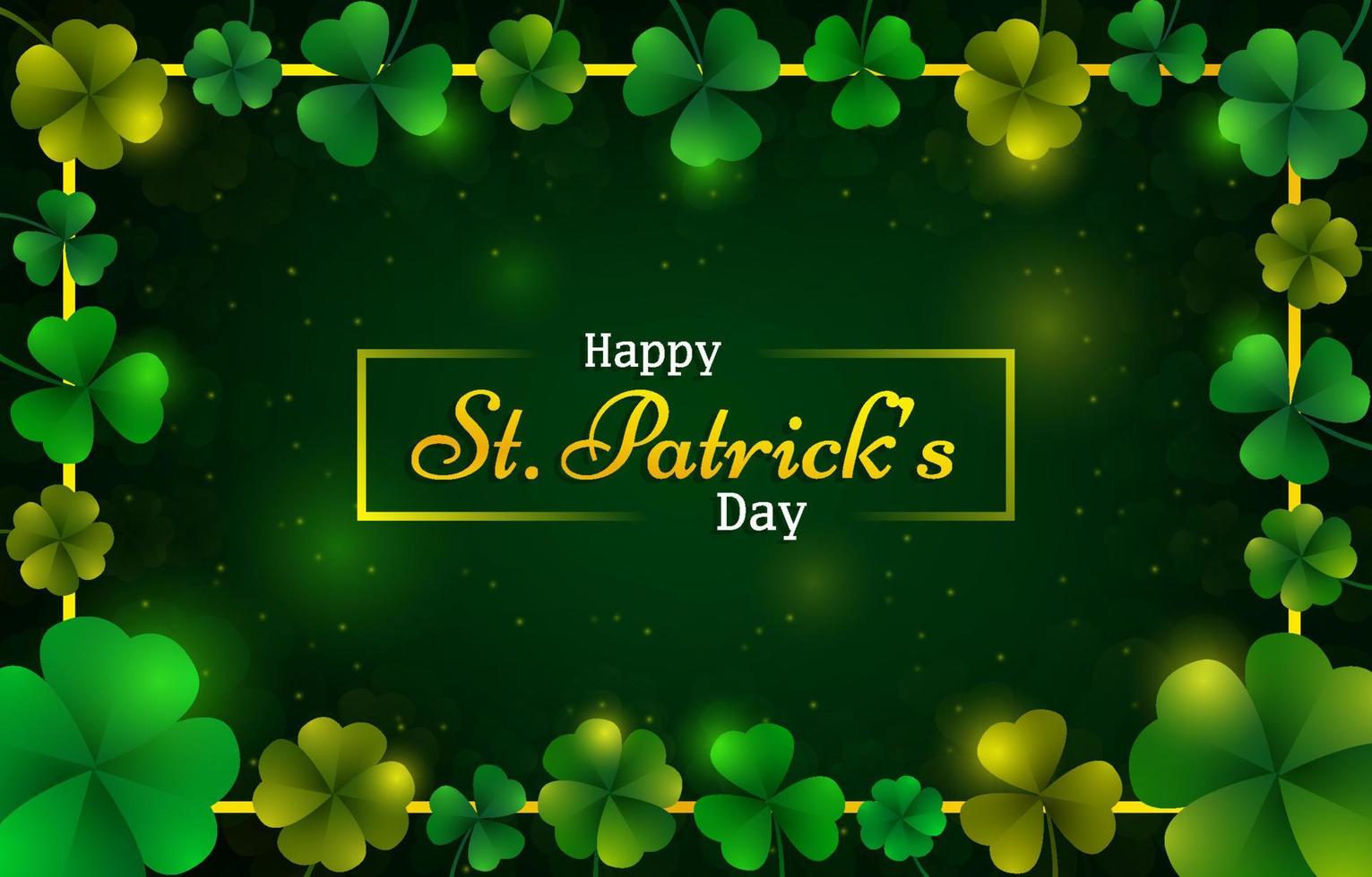 Clover Background with Green and Gold Color vector