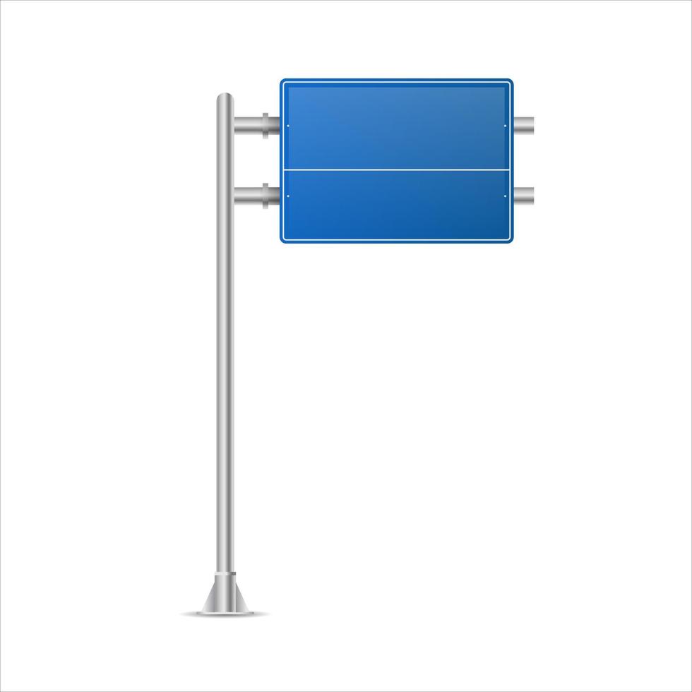 Realistic blue street and road signs. City illustration vector. Street traffic sign mockup isolated, signboard or signpost direction mock up image vector