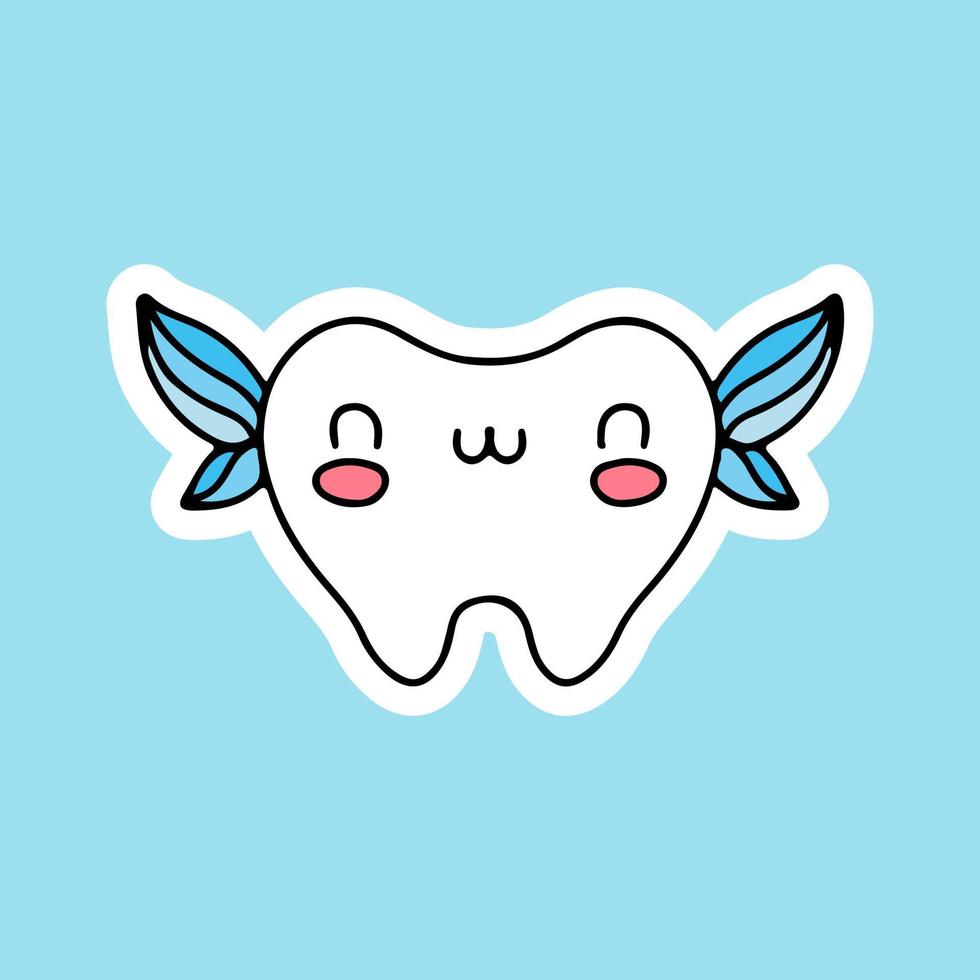 Fairy Teeth mascot illustration. Vector graphics for sticker prints and other uses.