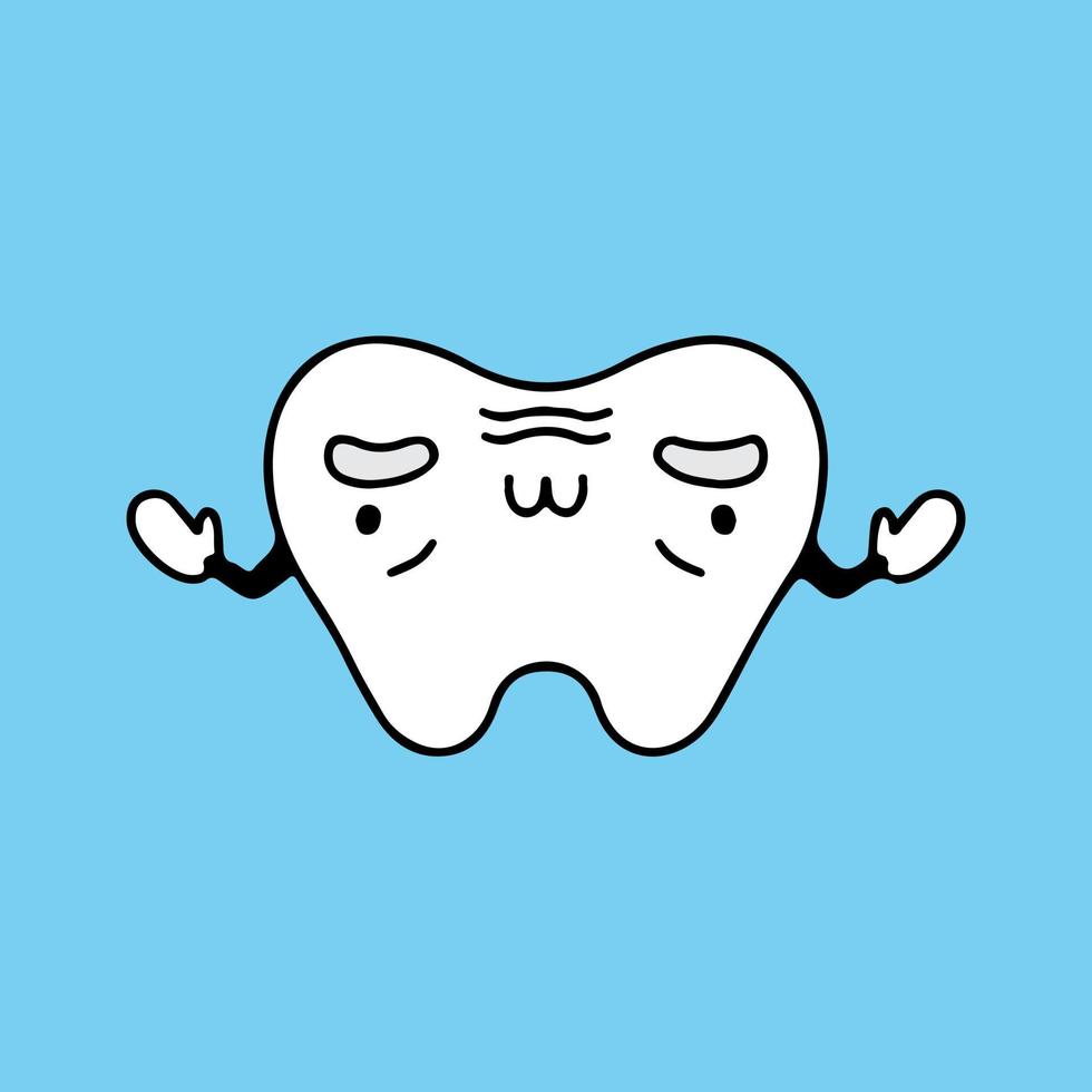 Ilustración de mascota de dientes viejos. gráficos vectoriales para impresiones de calcomanías y otros usos. vector