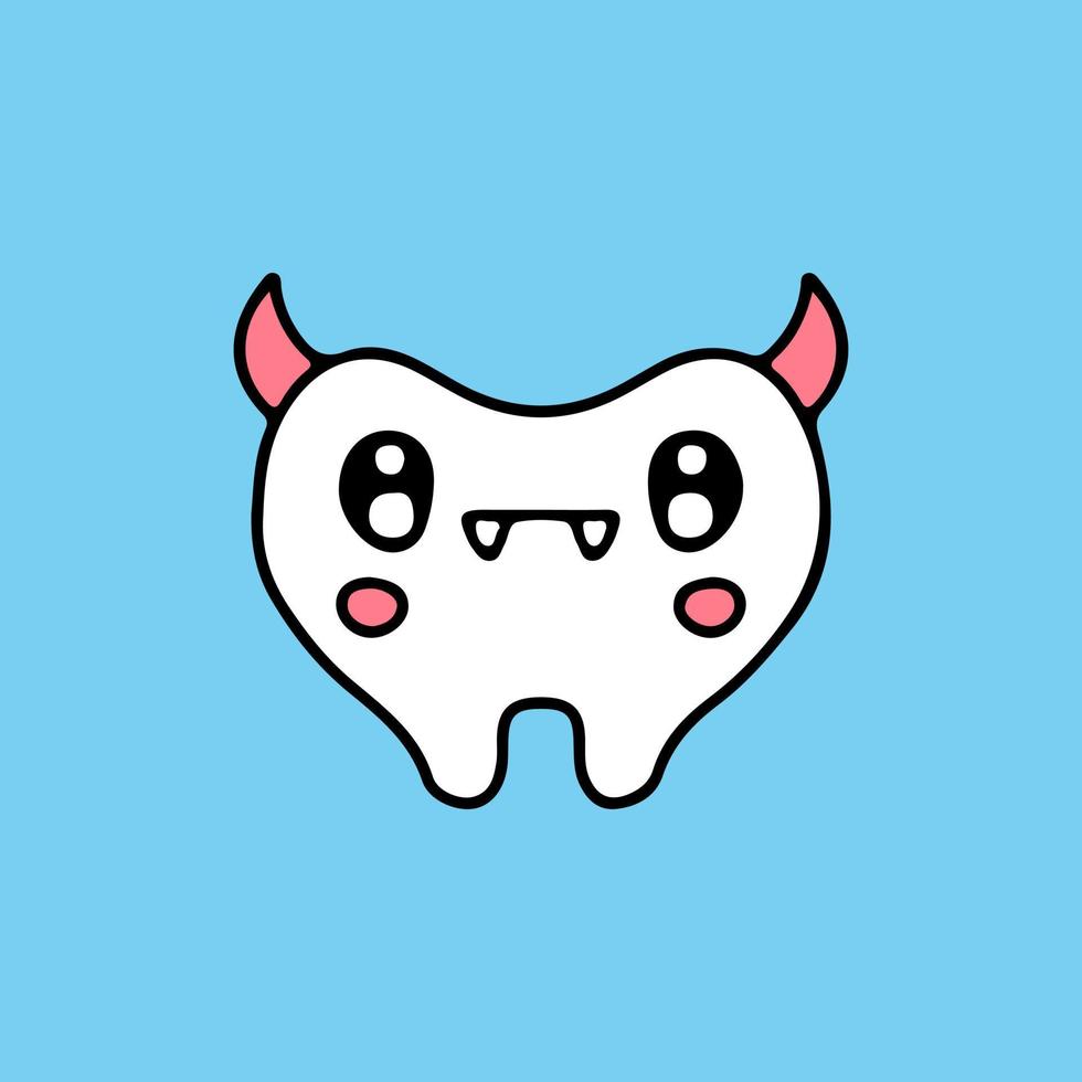 Ilustración de mascota de dientes de diablo. gráficos vectoriales para impresiones de calcomanías y otros usos. vector