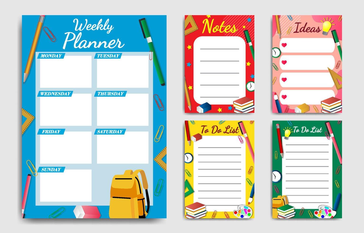 School Journal Set vector