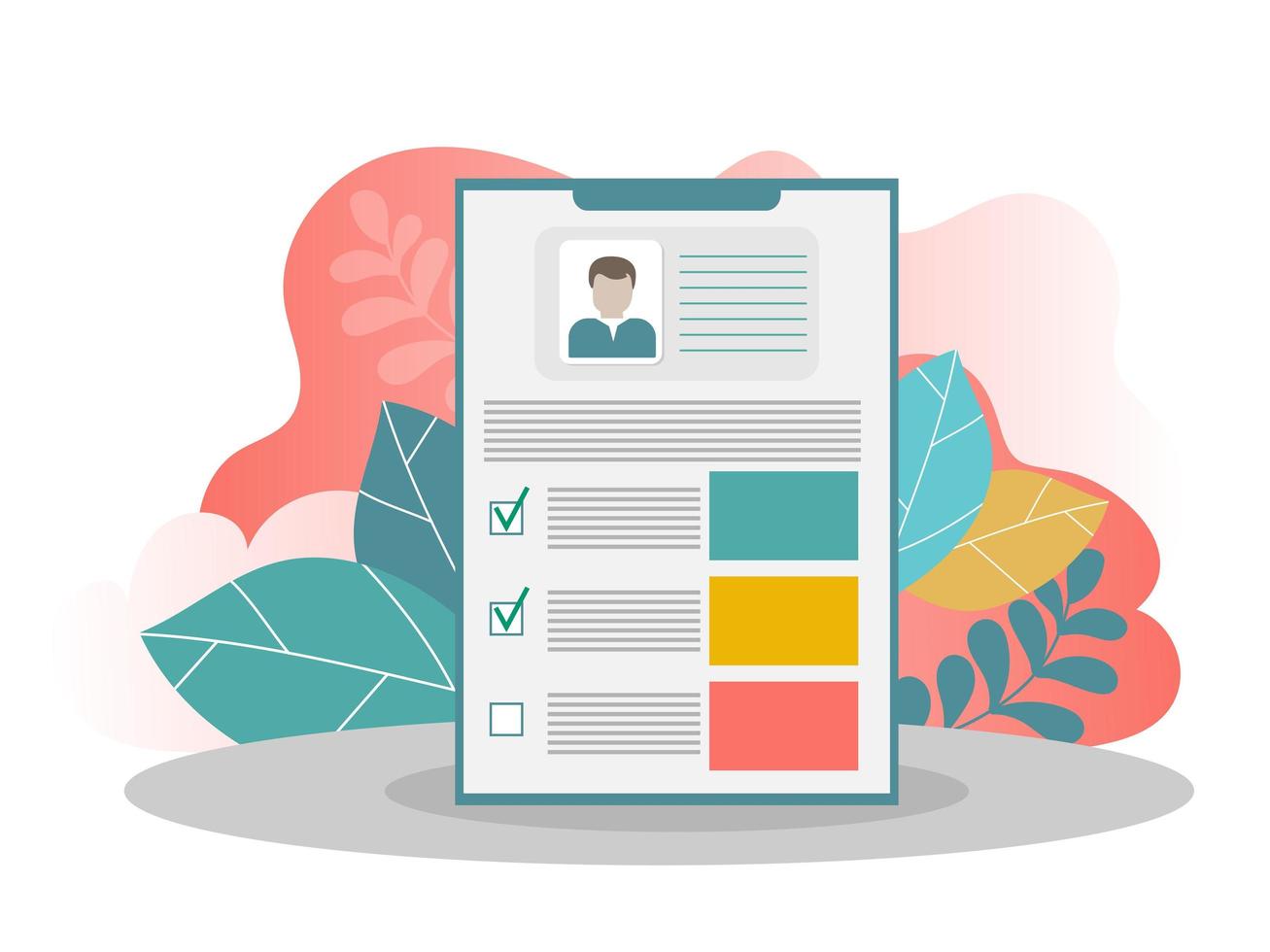 Resume. Job search and recruiting concept. HR management. Application form vector