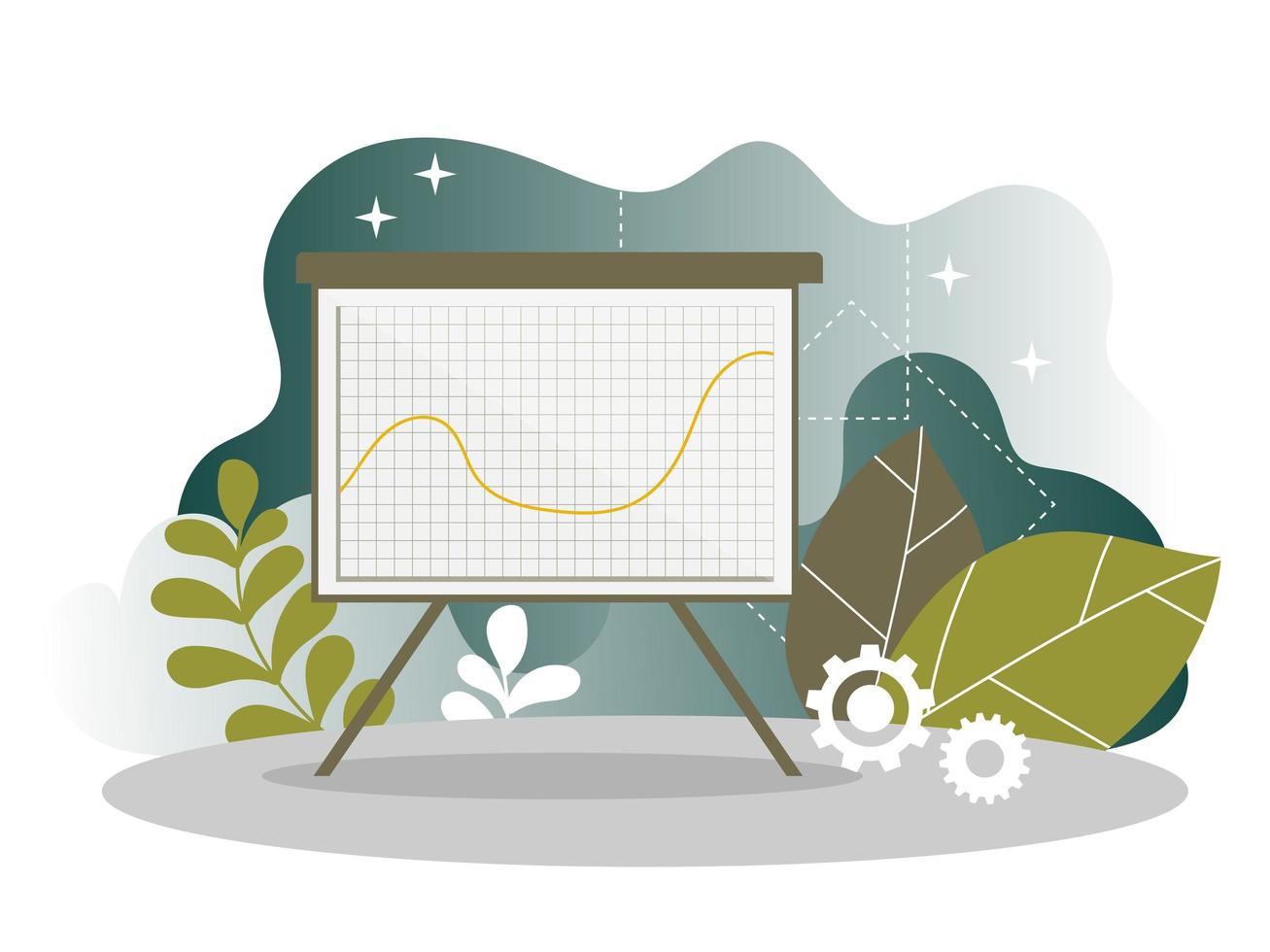 Página de inicio de gráfico de informe de análisis de marketing digital. diseño gráfico para sitio web vector