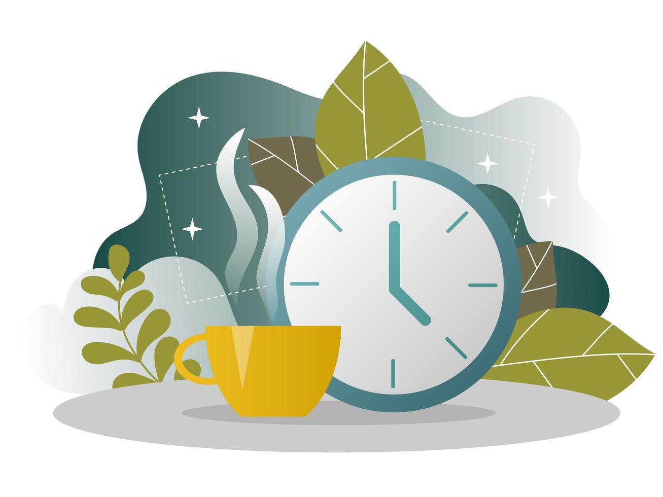 Business Coffee Break Landing Page. Lunch Time Banner with Flat Website Template vector