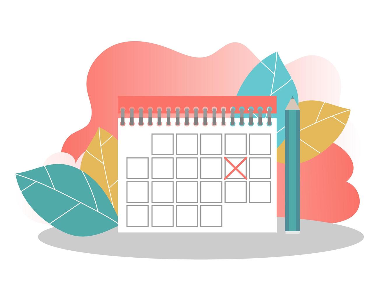 Schedule management, Business Planning Landing Page Template. Calendar Concept vector