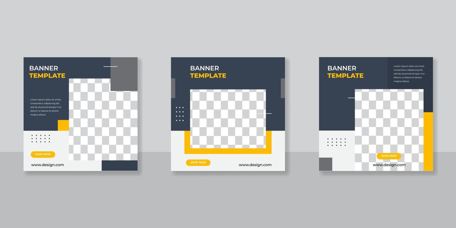 Modern Furniture social media post templates design vector