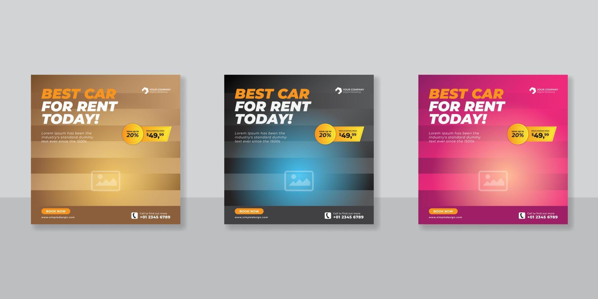 Rent a car banner vector