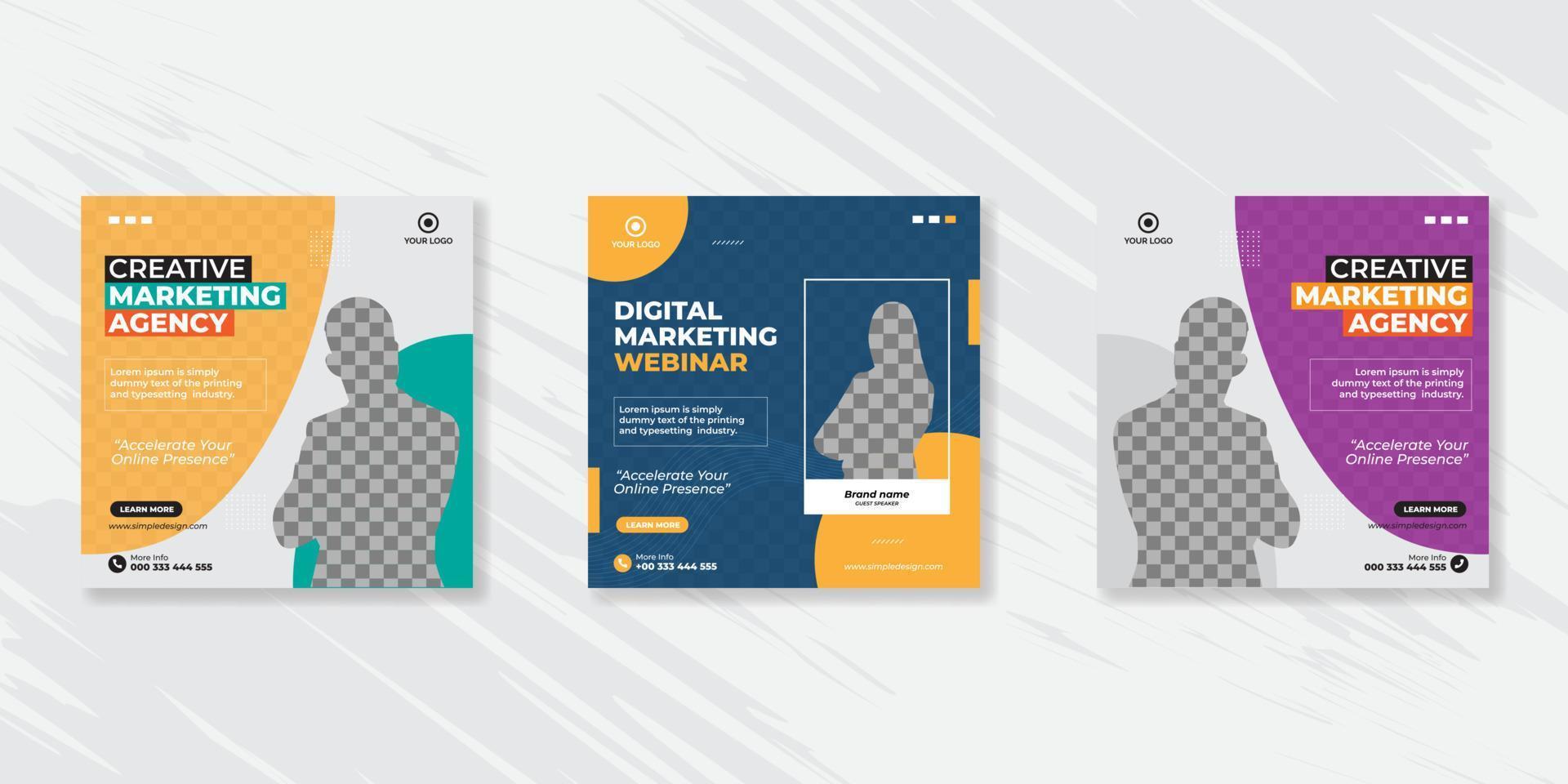Digital business marketing social media post template. vector