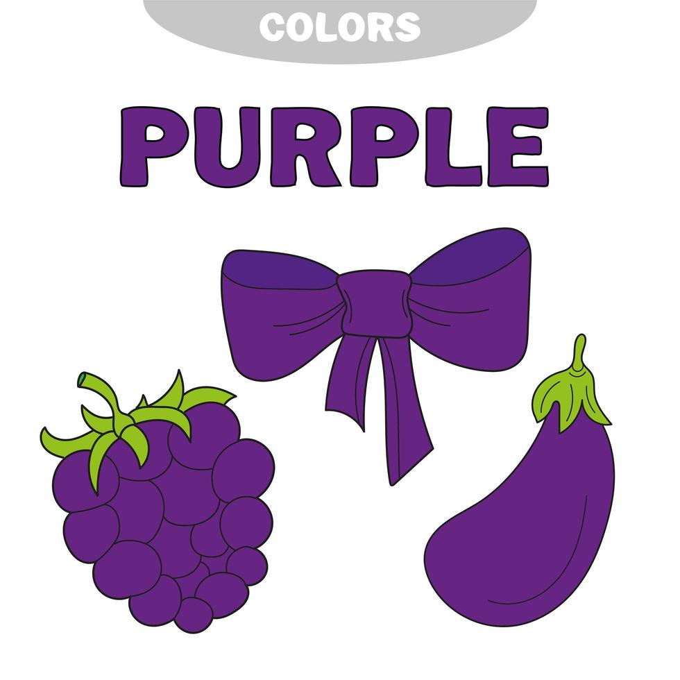 Illustration of isolated color purple group vector - learn the color