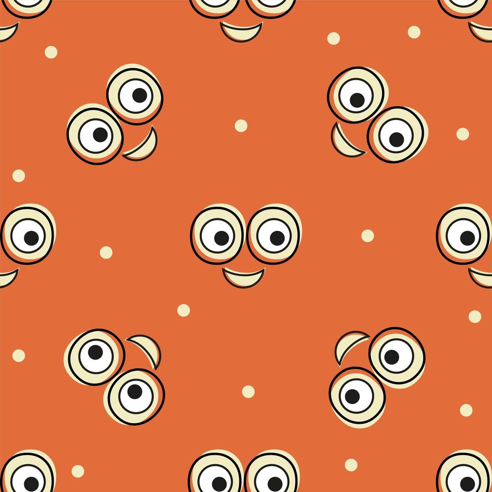 Smile vector pattern background. Texture doodle art. Funny simple illustration