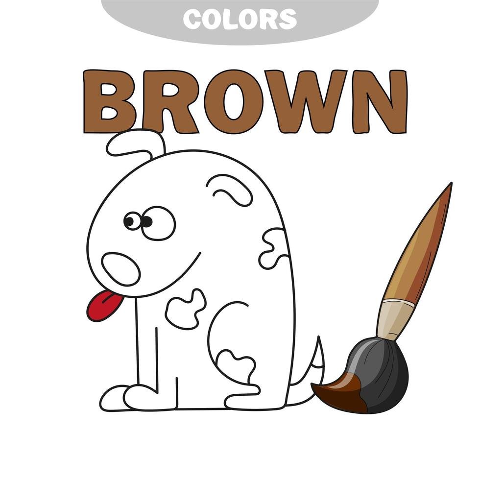 Ilustración de perro de dibujos animados - libro para colorear vector
