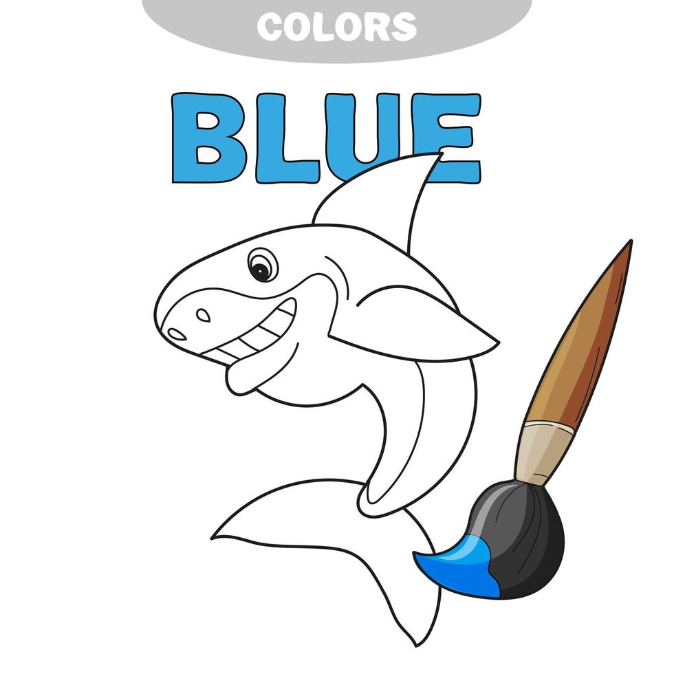 The friendly cheerful kind smiling shark - Page of a coloring vector