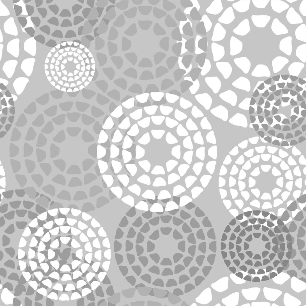 Abstract geometric pattern the points, circles. Gray seamless vector background