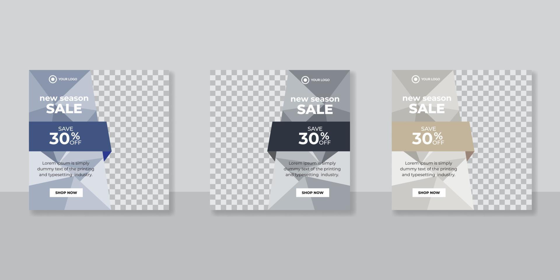 Fashion sale banner for social media post template vector