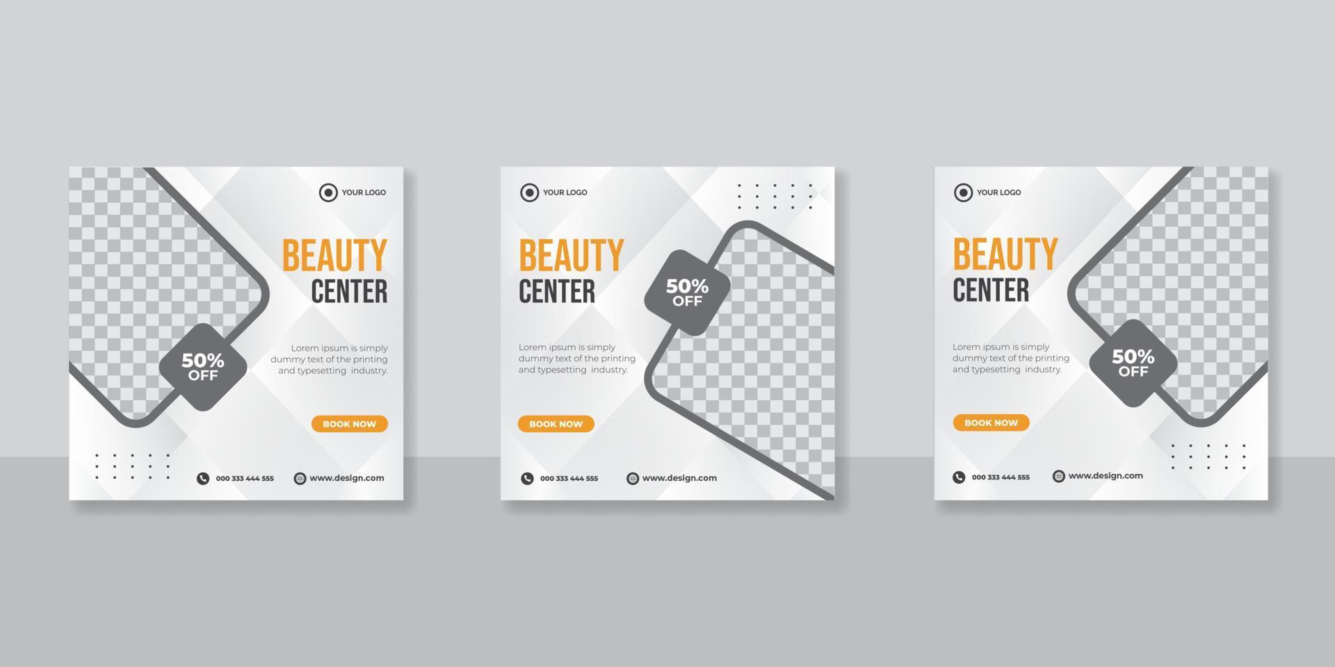 concepto creativo plantilla de redes sociales para belleza y spa vector