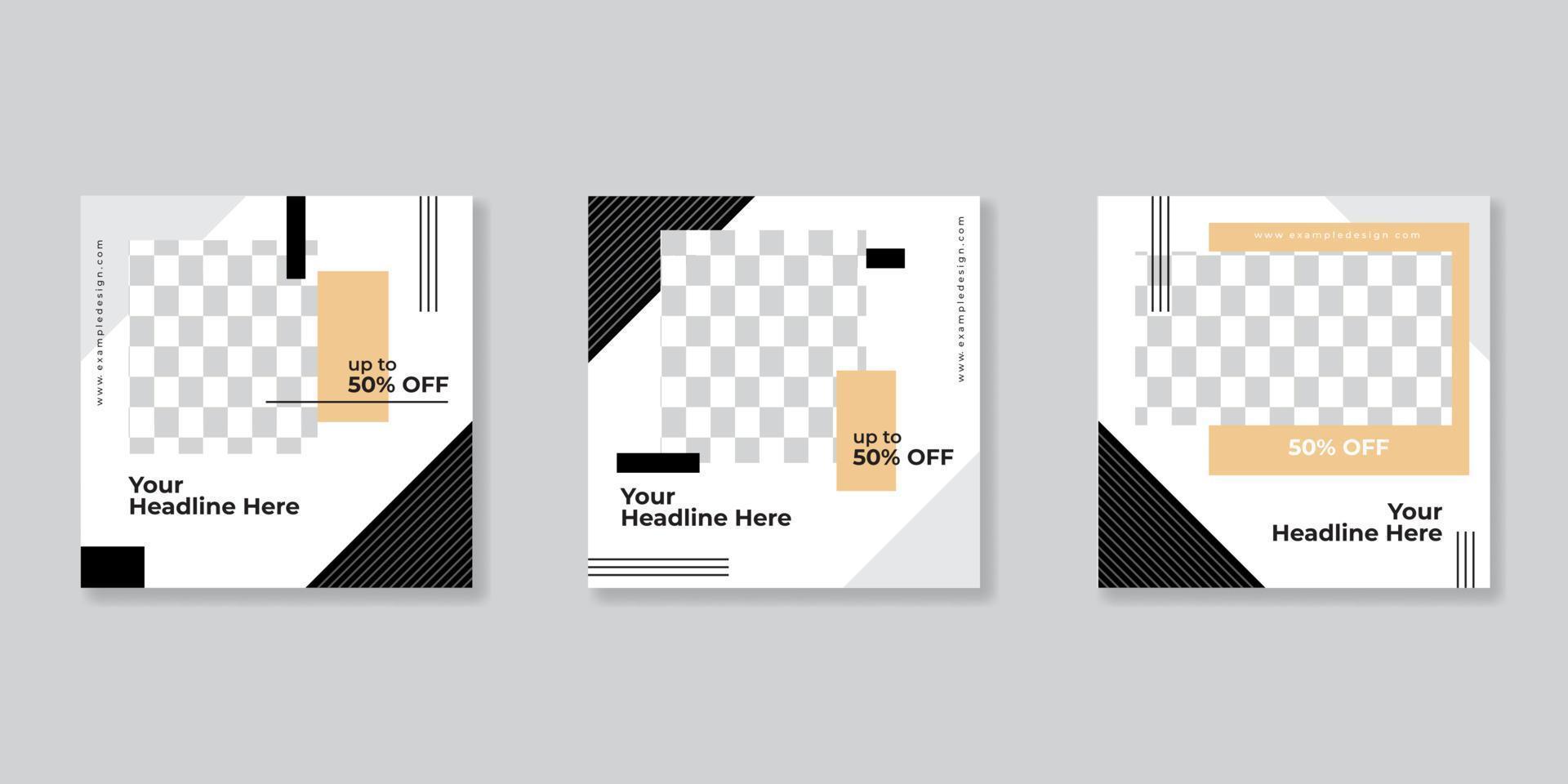 Editable Post Template Social Media Banners for Digital Marketing. Promotion Brand Fashion. Stories. Streaming. vector