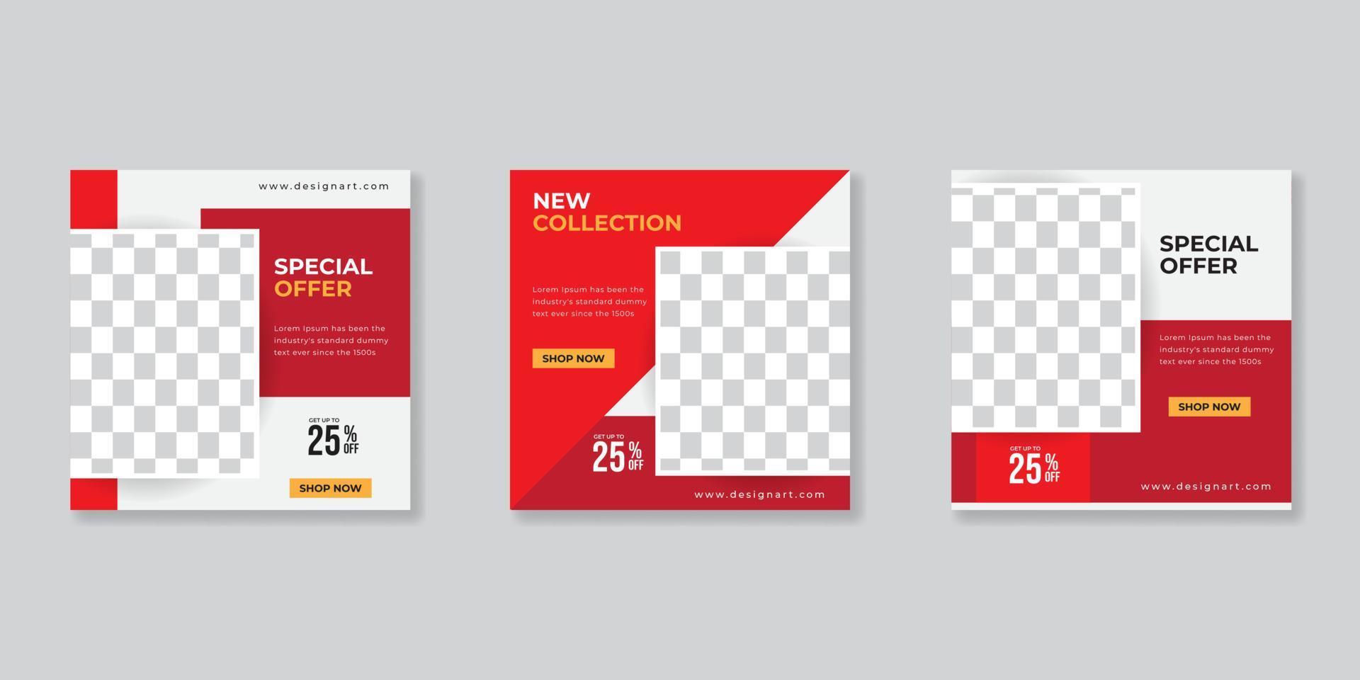 Editable Post Template Social Media Banners for Digital Marketing. Promotion Brand Fashion. Stories. Streaming. vector