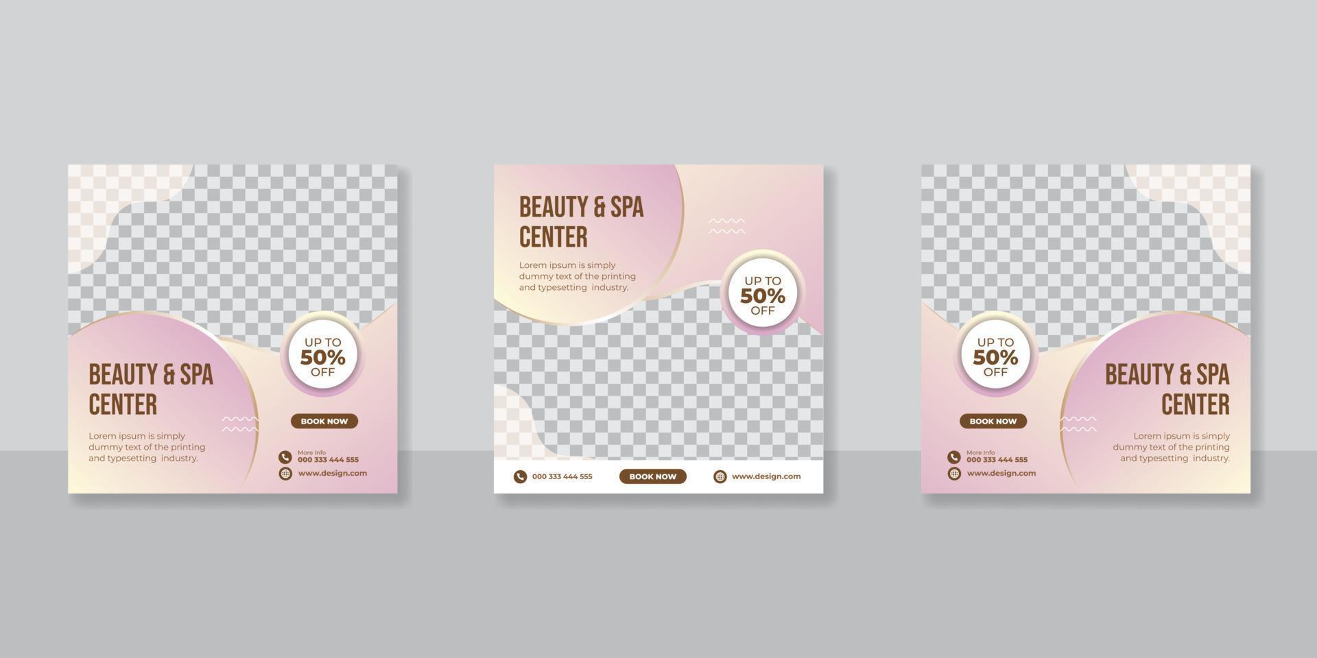 Promotion social media post for salon vector