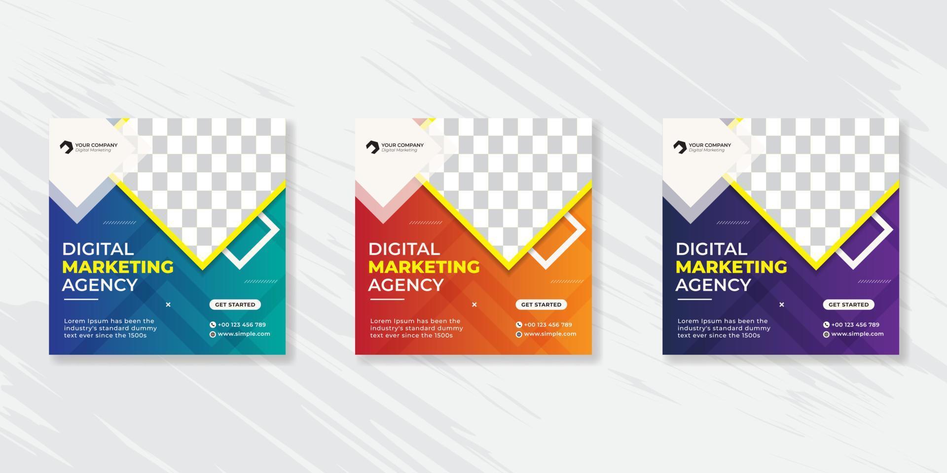 Digital business marketing social media post template. vector