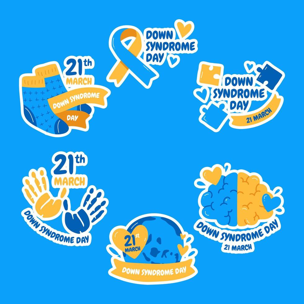 Set of Down Syndrome Stickers vector