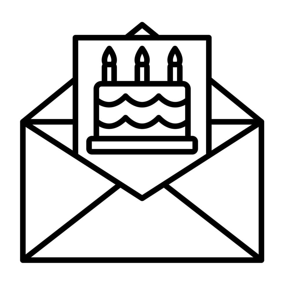 Birthday Invite Line Icon vector