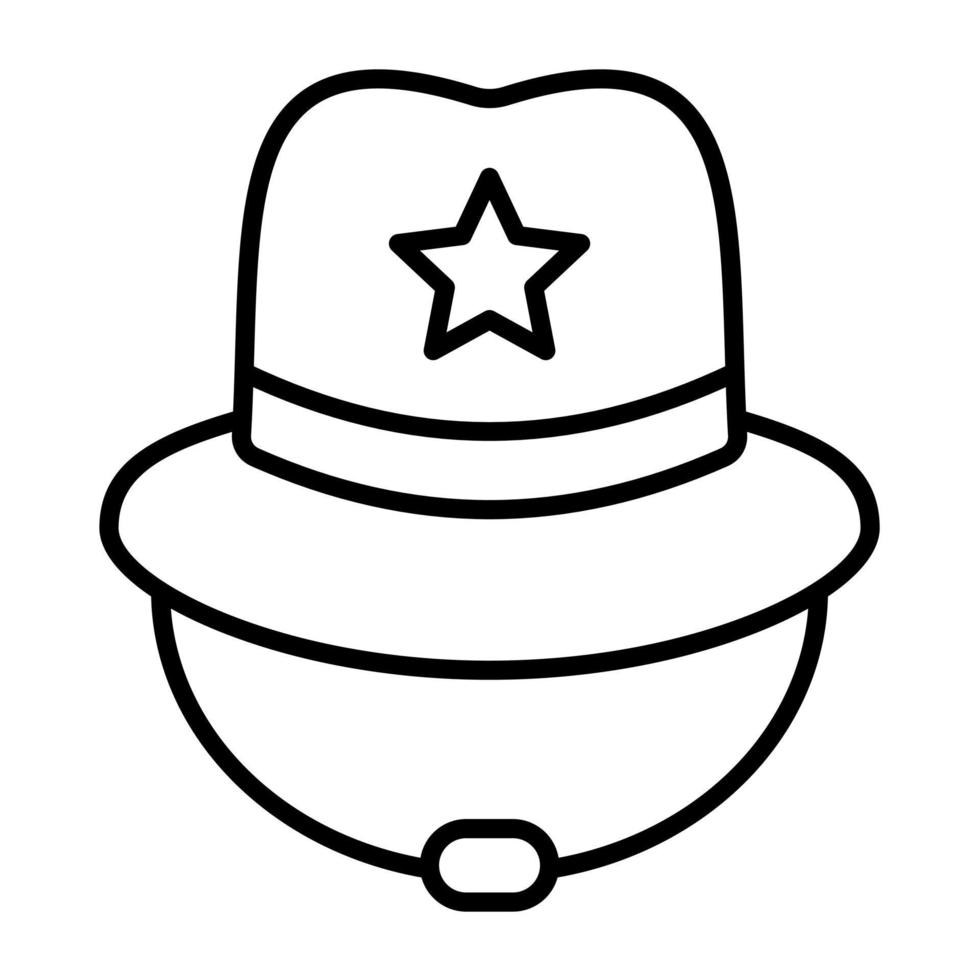 Cowboy Hat Line Icon vector