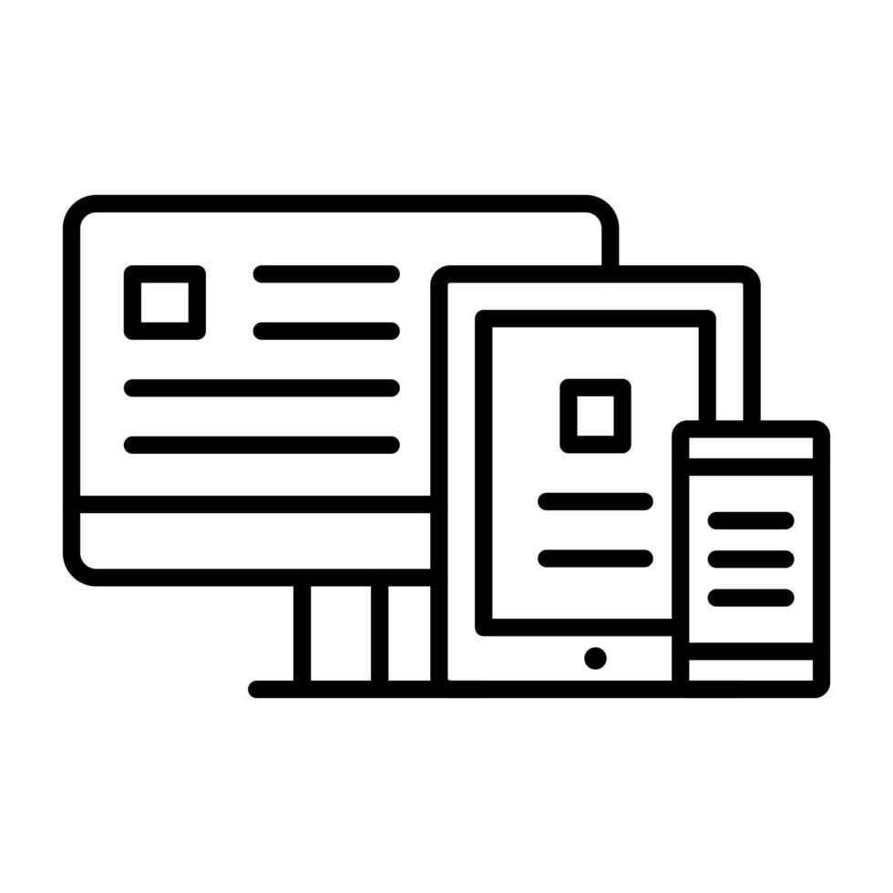 Responsive Design Line Icon vector