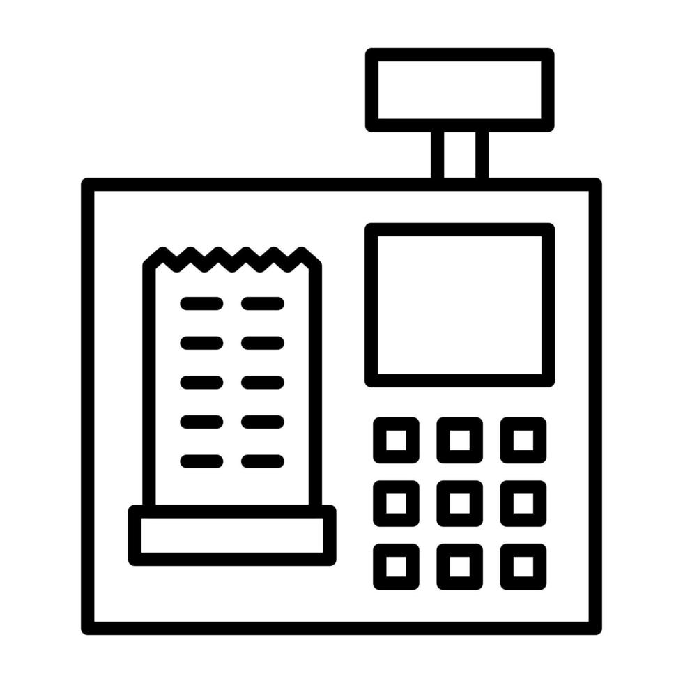 Cash Register Line Icon vector