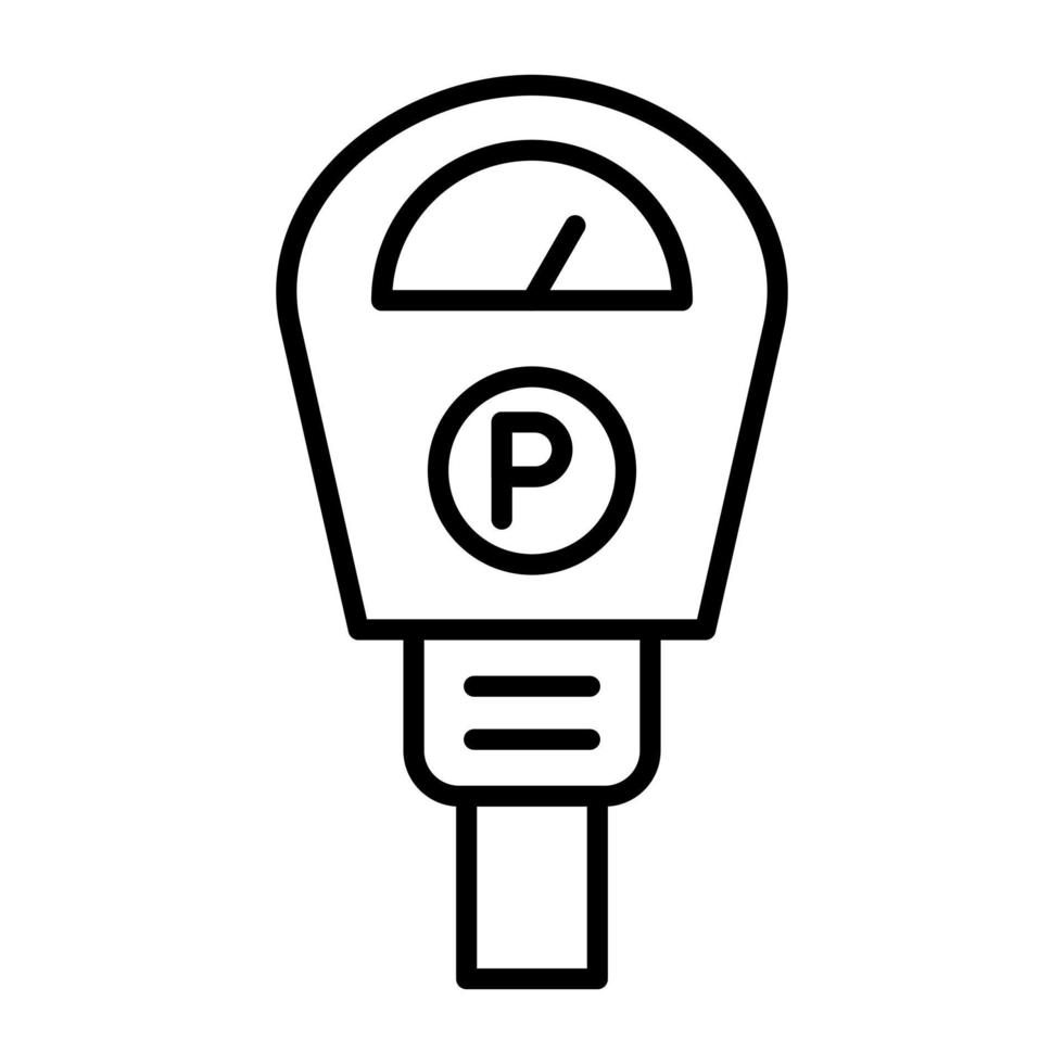 Parking Meter Line Icon vector