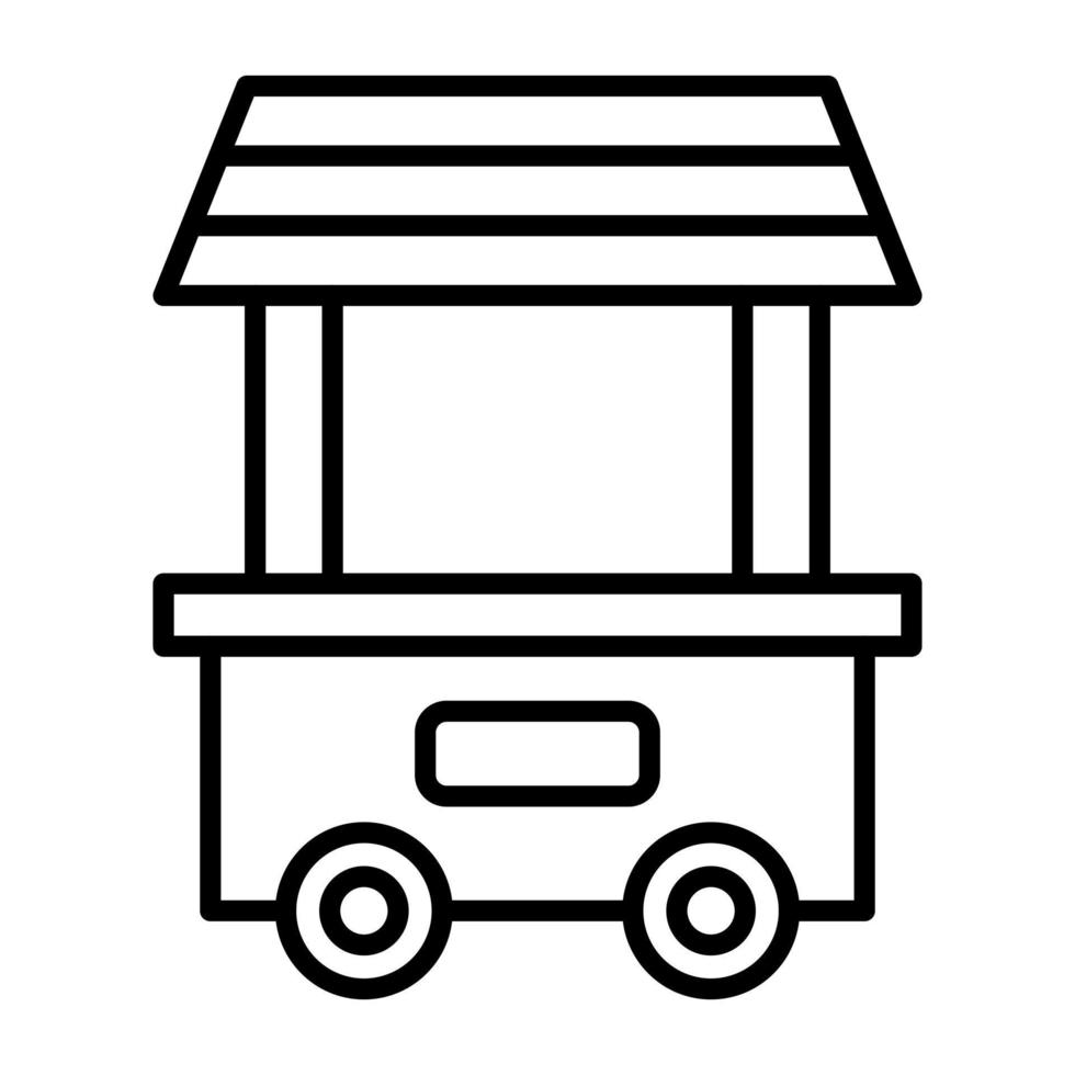 Food Cart Line Icon vector