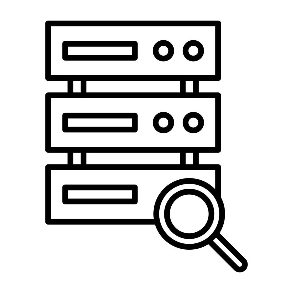 Search Database Line Icon vector