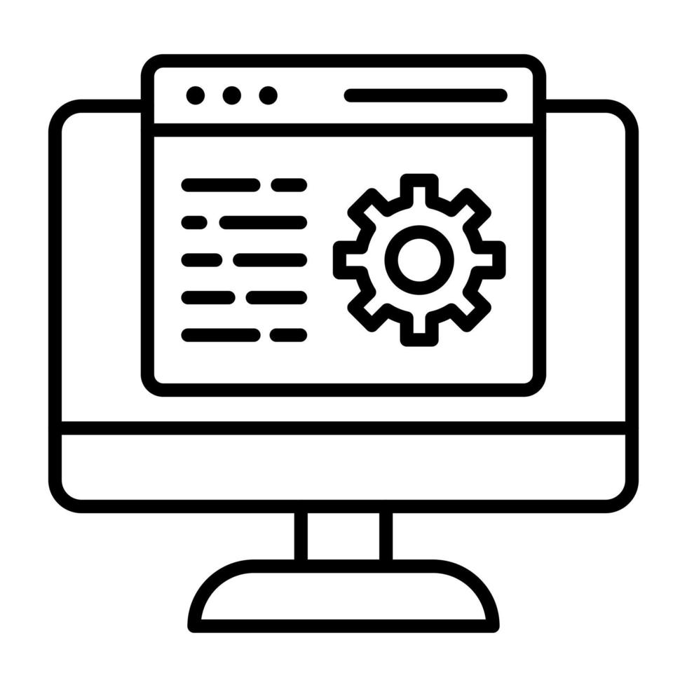 icono de línea de mantenimiento web vector