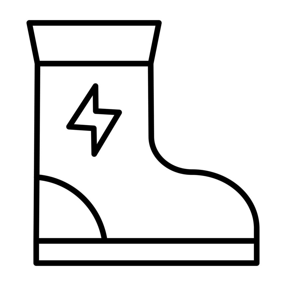 icono de línea de botas de electricista vector