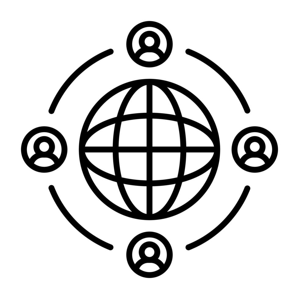User Connection Line Icon vector