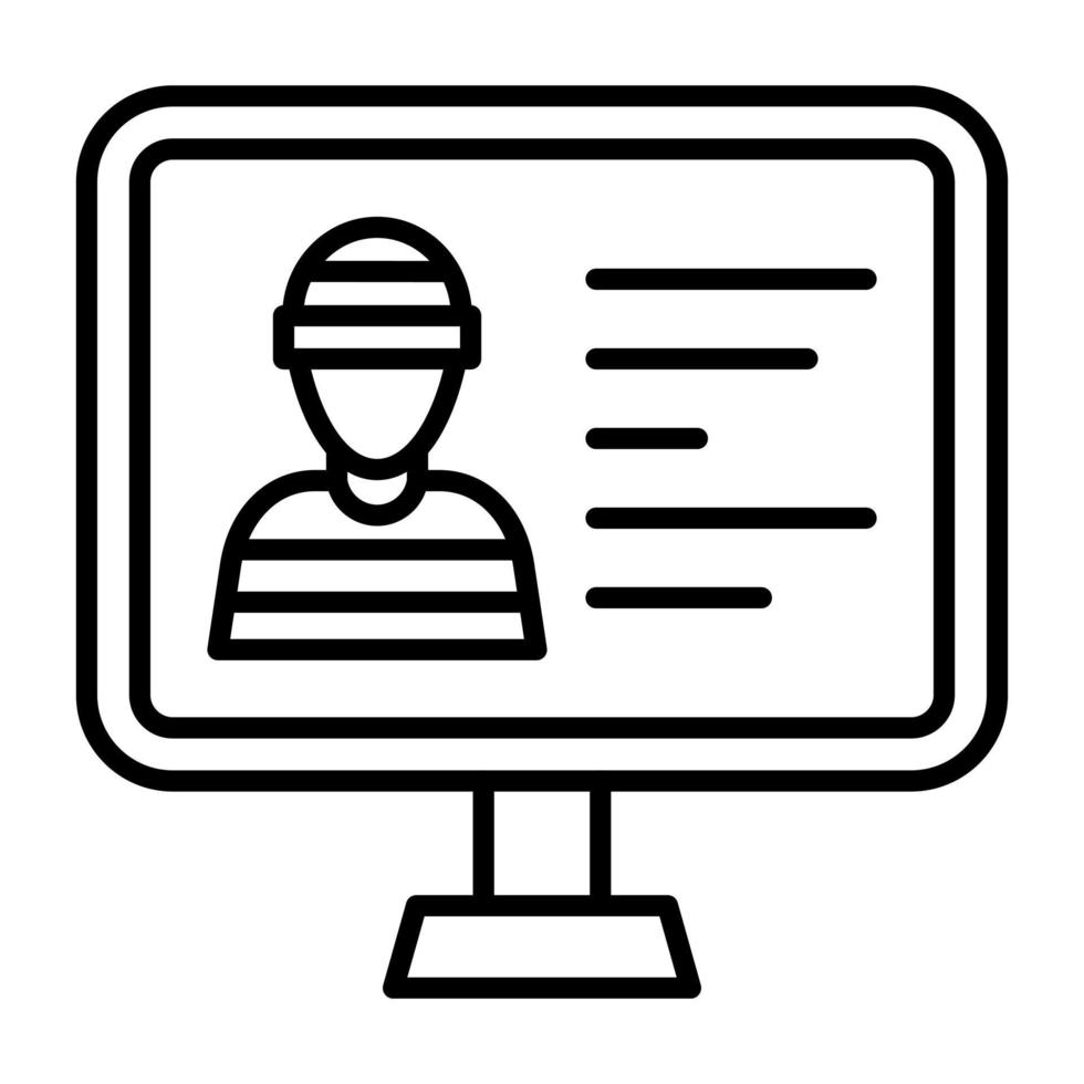 Criminal Database Line Icon vector
