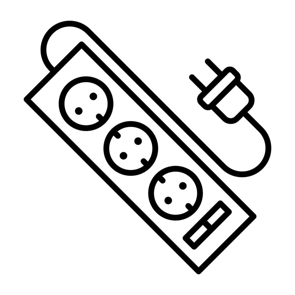 Power Strip Line Icon vector