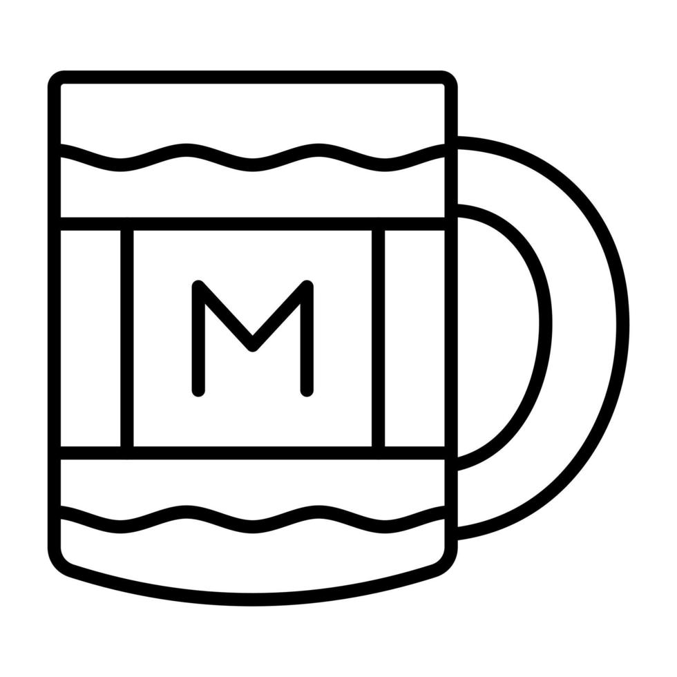 icono de línea de taza de mamá vector