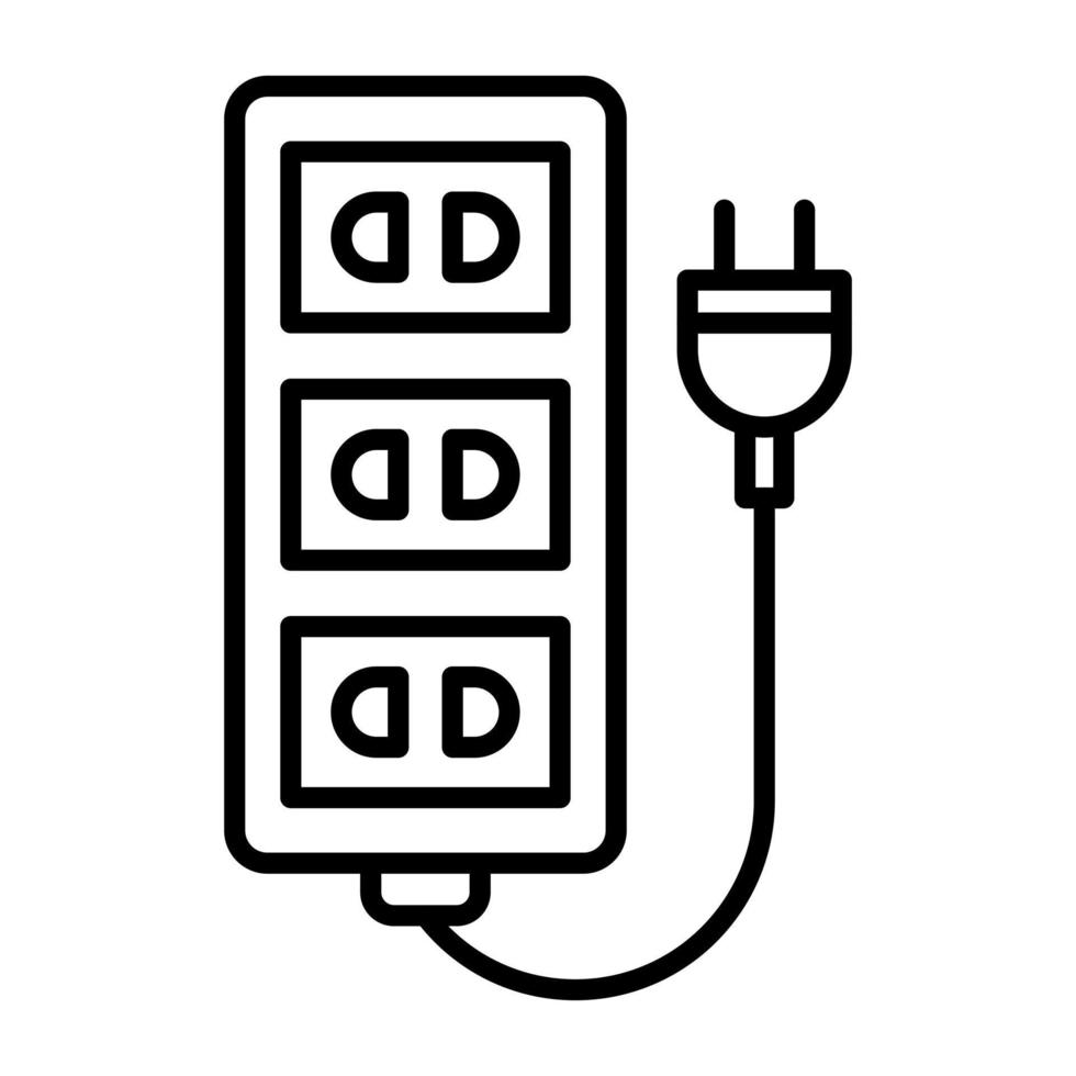 Extension Cord Line Icon vector