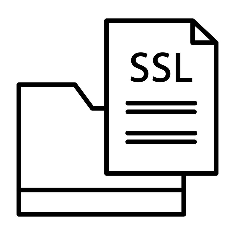 icono de línea de archivo ssl vector