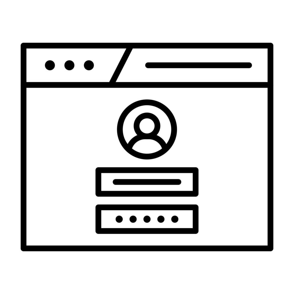 Browser Login Line Icon vector