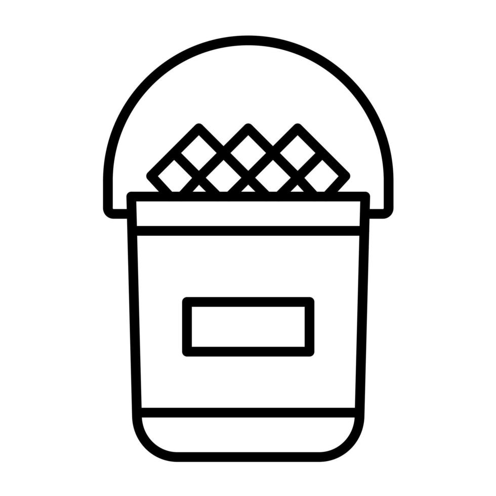 Ice Bucket Line Icon vector
